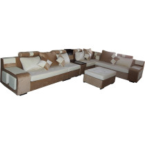 Living Room Sofa Sofa Fashion Fabric Sofa Combination Set Cafe Hotel Furniture Simple Leisure Sofa Color Gold Halfwhite