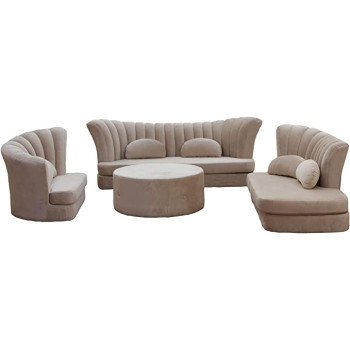 Glf New Desgine Butterfly Wing Desgine Sofa Set Round Table And Bean Pillows