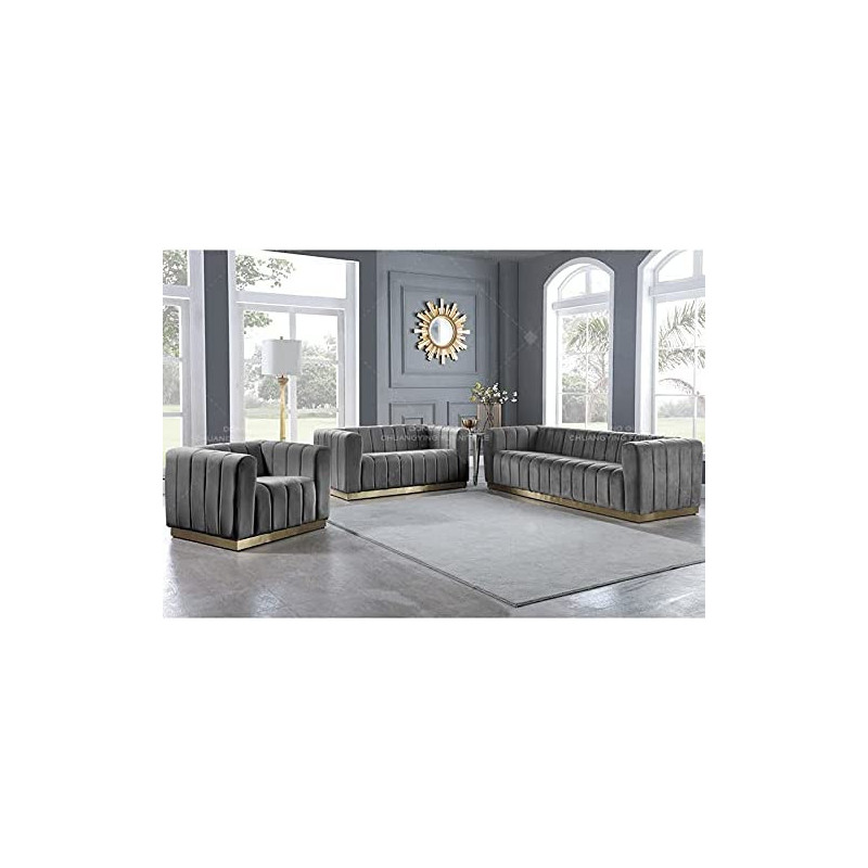 European Luxury Loveseats Living Room White Sofa Set Home Furniture 6 Seats Sofa