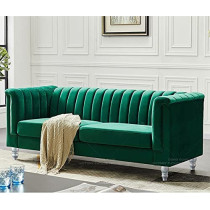 Luxury Design European Style Living Room Sofa Set Furniture Design Modern Velvet Fabric 3 Seater Sofa Green