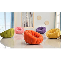 Sofa Chair Indoor Pumpkin Shaped Fabric Modern Set Style Living Room Furniture Lounge Chair Orange