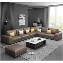 Nordic Style Luxury Furniture Sofa Set Corner Sofa L Shaped Sofa Brown