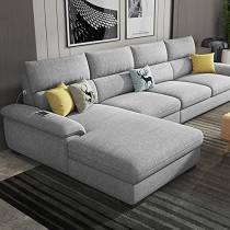 Overstuffed Multifunction Wooden Frame Furniture Sofa Living Room Set Ash Grey