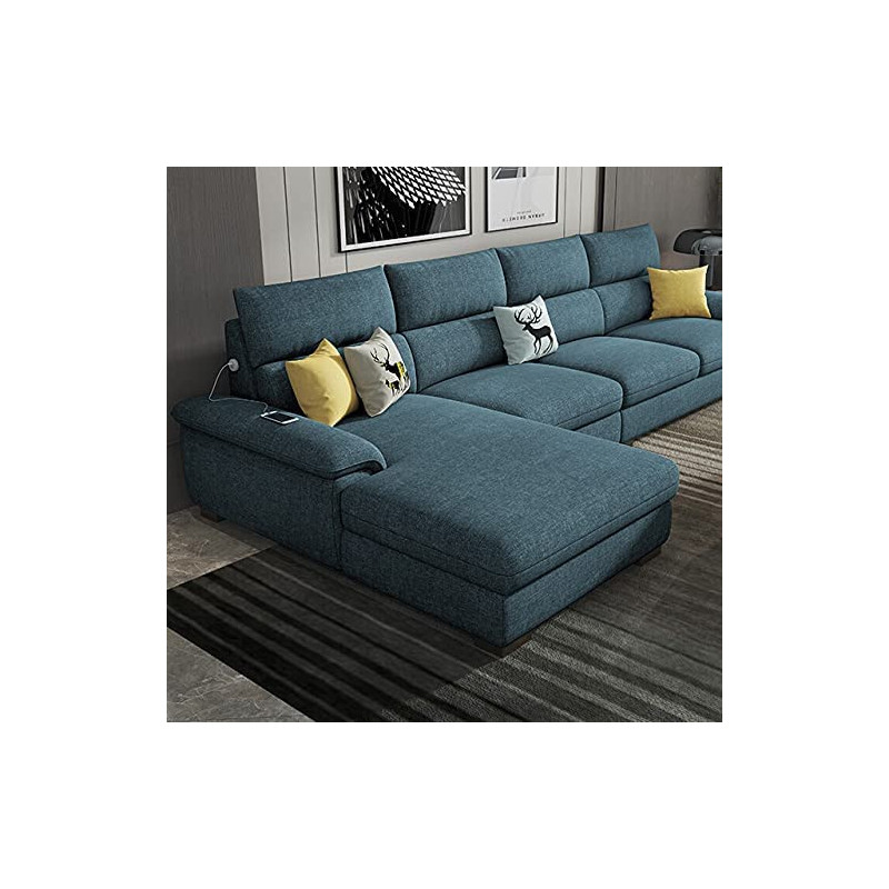 Overstuffed Multifunction Wooden Frame Furniture Sofa Living Room Set Turqoise
