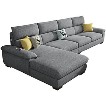 Overstuffed Multifunction Wooden Frame Furniture Sofa Living Room Set Dark Grey