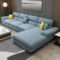 Overstuffed Multifunction Wooden Frame Furniture Sofa Living Room Set Blue
