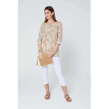 Beige Floral Print Relaxed...