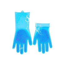 Generic Magic Silicone Gloves With Wash Scrubber Blue 170g