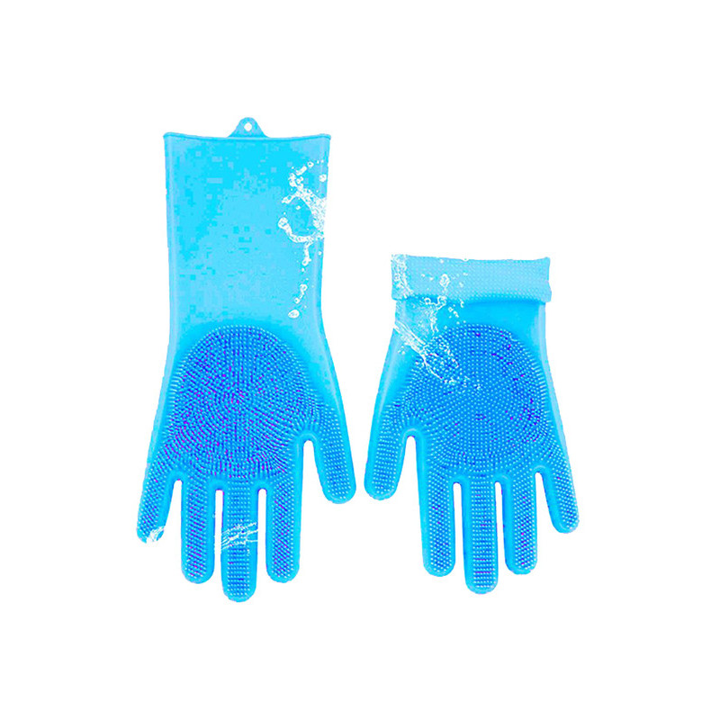 Generic Magic Silicone Gloves With Wash Scrubber Blue 170g