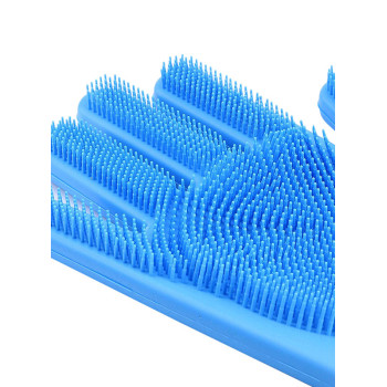Generic Magic Silicone Gloves With Wash Scrubber Blue 170g