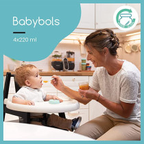 Babymoov Glass Baby Bowls 4 X 240Ml Airtight Food Storage Containers