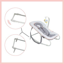 Babymoov Graphik Baby Bouncer Rocker Chair 0M Recining Backrest Cosy Cushioned Seat Peach