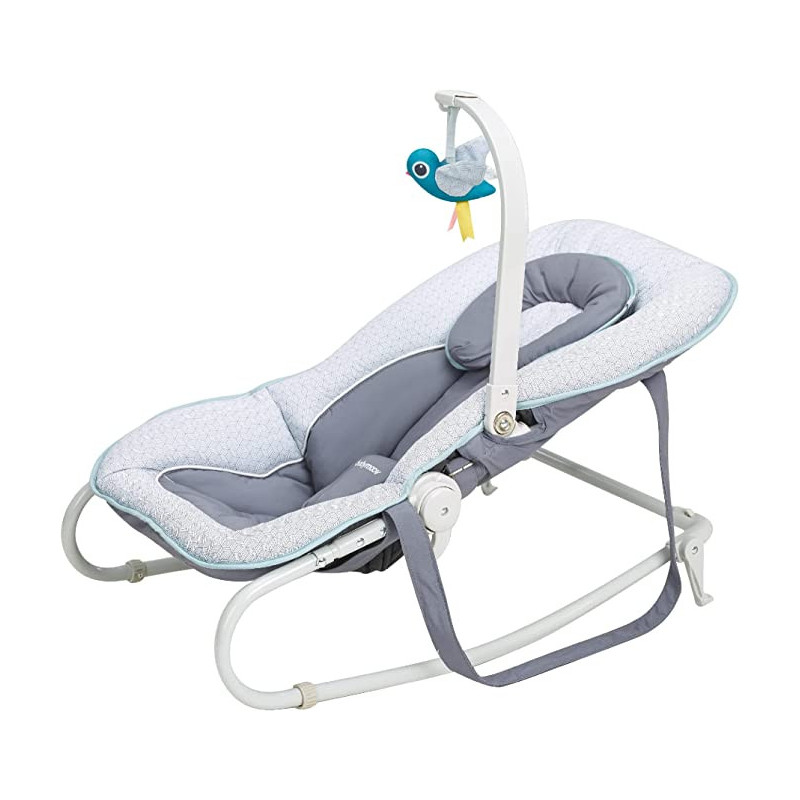 Babymoov Graphik Baby Bouncer Rocker Chair 0M Recining Backrest Cosy Cushioned Seat Blue