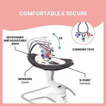 Babymoov Swoon Touch Remote Control Baby Swing 5 Swing Speeds With Timer 10 20 Or 30 Minutes