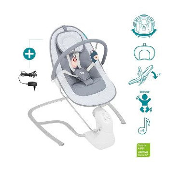 Babymoov Swoon Light Electric Baby Rocker With Natural Rocking Movements Music Box With 8 Melodies