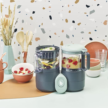 Babymoov Nutribaby One Food Processor 4In1 Complementary Food Maker 3 Babybowls With Lids 180Ml & 2 Silicon Spoon