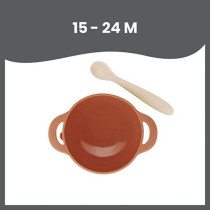 Babymoov 2Piece Silicone Bowl & Spoon Weaning Set Peach