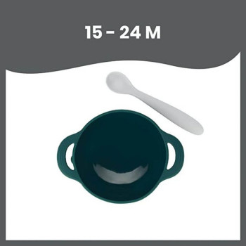 Babymoov 2Piece Silicone Bowl & Spoon Weaning Set Blue