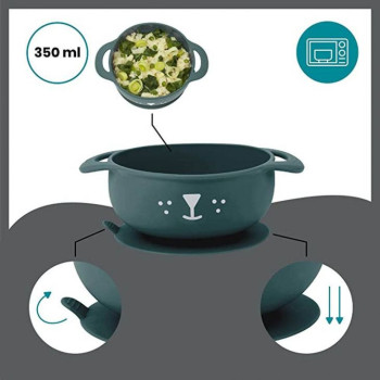 Babymoov 2Piece Silicone Bowl & Spoon Weaning Set Blue