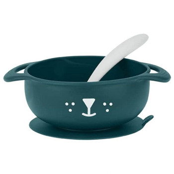 Babymoov 2Piece Silicone Bowl & Spoon Weaning Set Blue