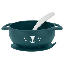 Babymoov 2Piece Silicone Bowl & Spoon Weaning Set Blue
