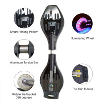 Jaspo Cruiser Waveboard Concave Standard Caster Board 2 Wheel Pivoting Skateboard With 360Degree Casters Black