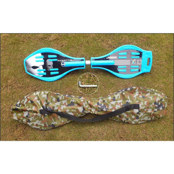 Jaspo Cruiser Waveboard Concave Standard Caster Board 2 Wheel Pivoting Skateboard With 360Degree Casters Blue
