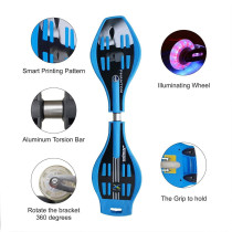 Jaspo Cruiser Waveboard Concave Standard Caster Board 2 Wheel Pivoting Skateboard With 360Degree Casters Blue