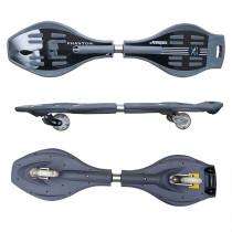 Jaspo Cruiser Waveboard Concave Standard Caster Board2 Wheel Pivoting Skateboard With 360Degree Casters Grey
