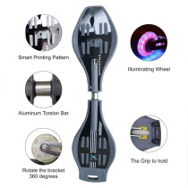 Jaspo Cruiser Waveboard Concave Standard Caster Board2 Wheel Pivoting Skateboard With 360Degree Casters Grey