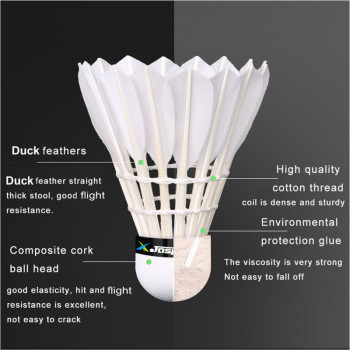 Jaspo Badminton Shuttlecock Advanced Goose Feather Shuttle Cork Pack Of 5 For For Indoor Outdoor Sports Training