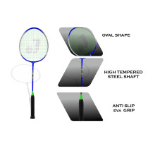 Jaspo Badminton Racquet With Bag And 3 Pastic Shuttle Corks Complete Badminton Set Outdoor Backyard Games