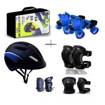 Jaspo Skates Shoes Cruiser Skates Combo 6 To 14 Years Blue