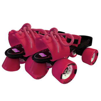 Jaspo Skates Shoes Adjustable Roller Skates Gripper Age Group 6 To 14 Years Pink