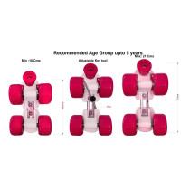 Jaspo Skates Shoes Corby Junior Fiber Roller Skates For Age Group Up To 5 Years Pink
