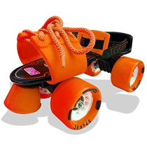 Jaspo Skates Shoes Adjustable Roller Skates Gripper Age Group 6 To 14 Years Orange