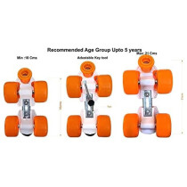 Jaspo Skates Shoes Corby Junior Fiber Roller Skates For Age Group Up To 5 Years Orange