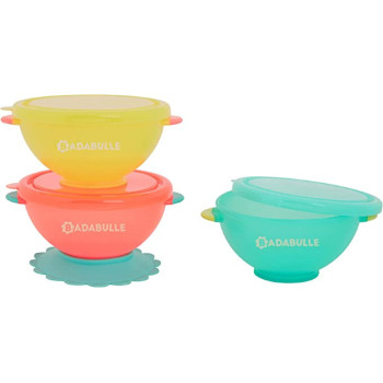 Badabulle 2 In 1 Bowl & Containers With Lid Set Of 3 Multicolors