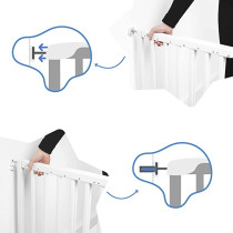 Badabulle Deco Pop Wooden Extending Safety Gate 63 To 106Cm Wide Pressure Fit Or Screw Mounted White