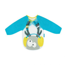 Badabulle Long Sleeves Bib Blue Deer Dual Fabric Towelling Sleeves & Pvc Centre