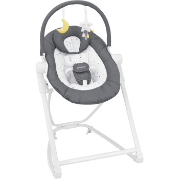 Badabulle Adjustable Bouncer & Rocker Compact Foldable Design Moonlight