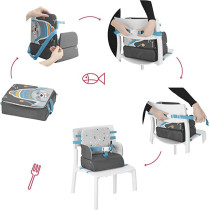 Badabulle Travel Booster Seat 636M Extremely Compact Turns Into Backpack & Comes Large Enclosed Storage Compartment