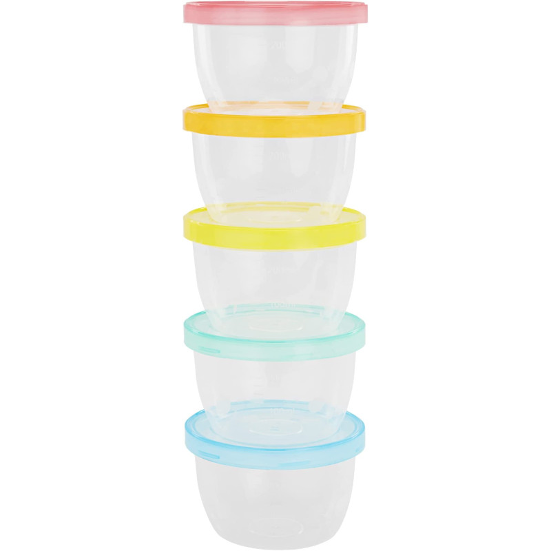 Badabulle Baby Bowls With Lid Food Storage Containers 5 X 250Ml