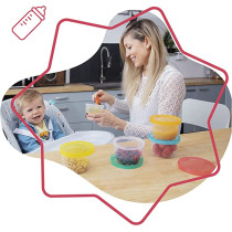 Badabulle Baby Bowls With Lid Food Storage Containers 5 X 250Ml