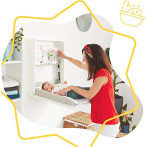 Badabulle Wall Mounted Changing Table With Changing Mat 65.5 X 77 X 19.5 Cm