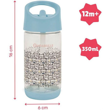 Badabulle Kids Straw Water Bottle 350Ml Leakproof