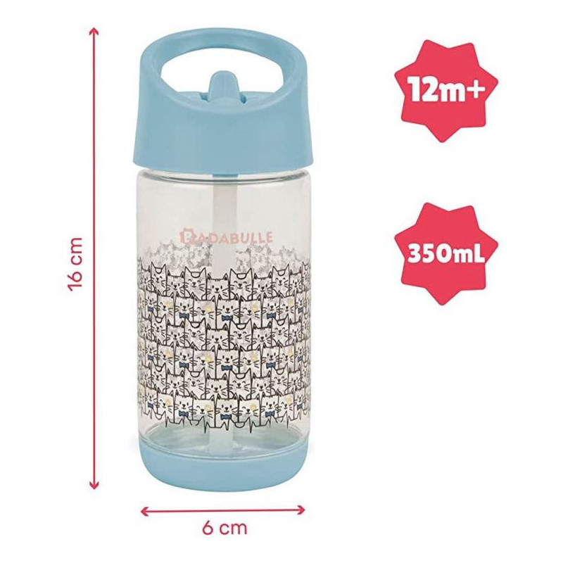 Badabulle Kids Straw Water Bottle 350Ml Leakproof
