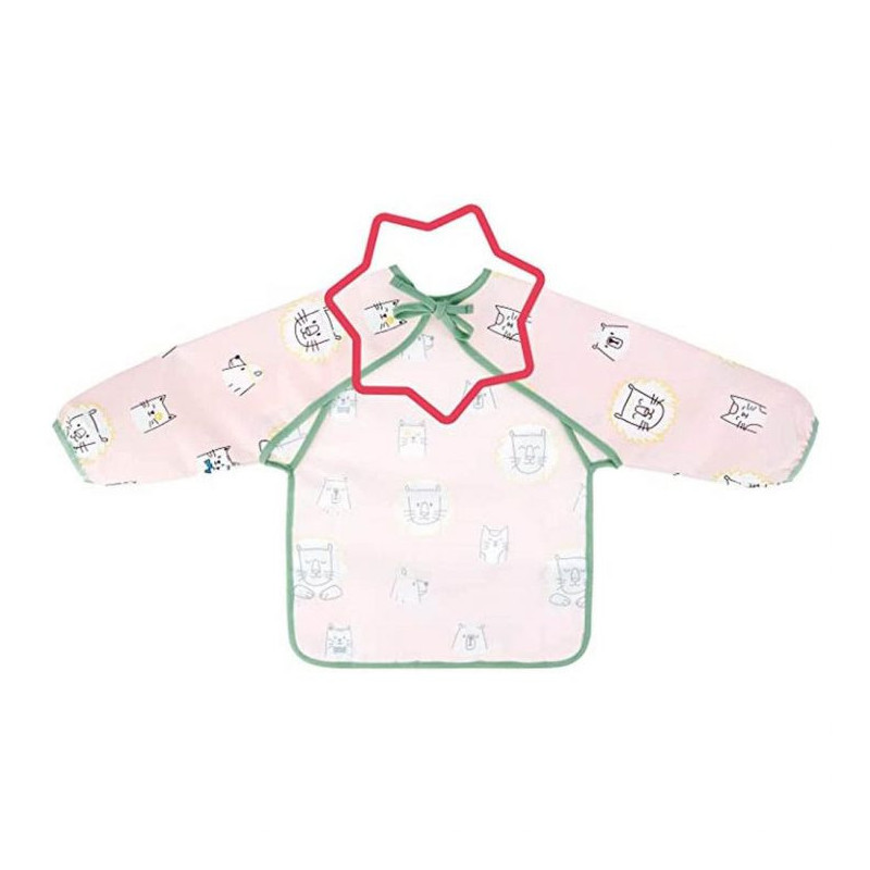 Badabulle Longsleeved Bib Waterproof Adjustable Pink