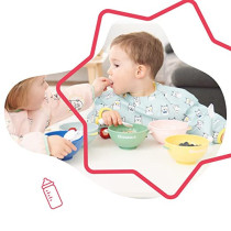 Badabulle Longsleeved Bib Waterproof Adjustable Blue