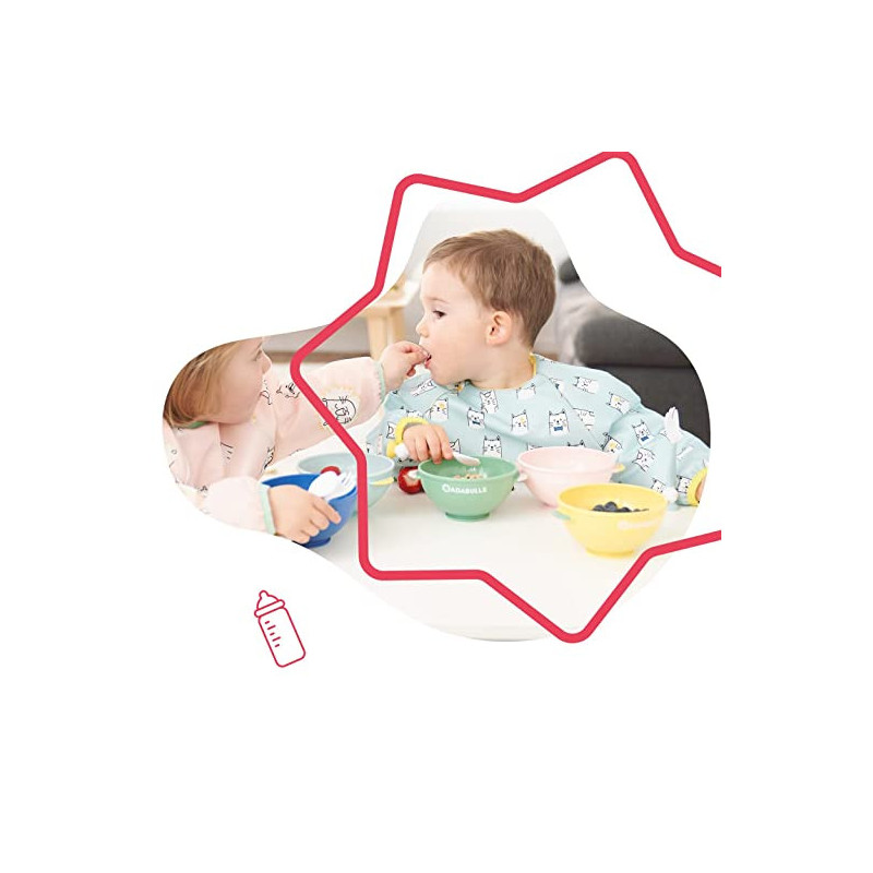 Badabulle Longsleeved Bib Waterproof Adjustable Blue